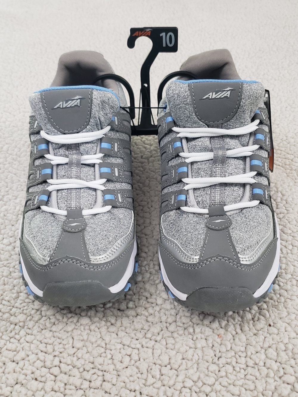 AVIA Gray & Light Blue Lace-Up Athletic Sneakers | 10 NEW